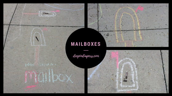 Sidewalk Chalk Game For Kids - Mailboxes